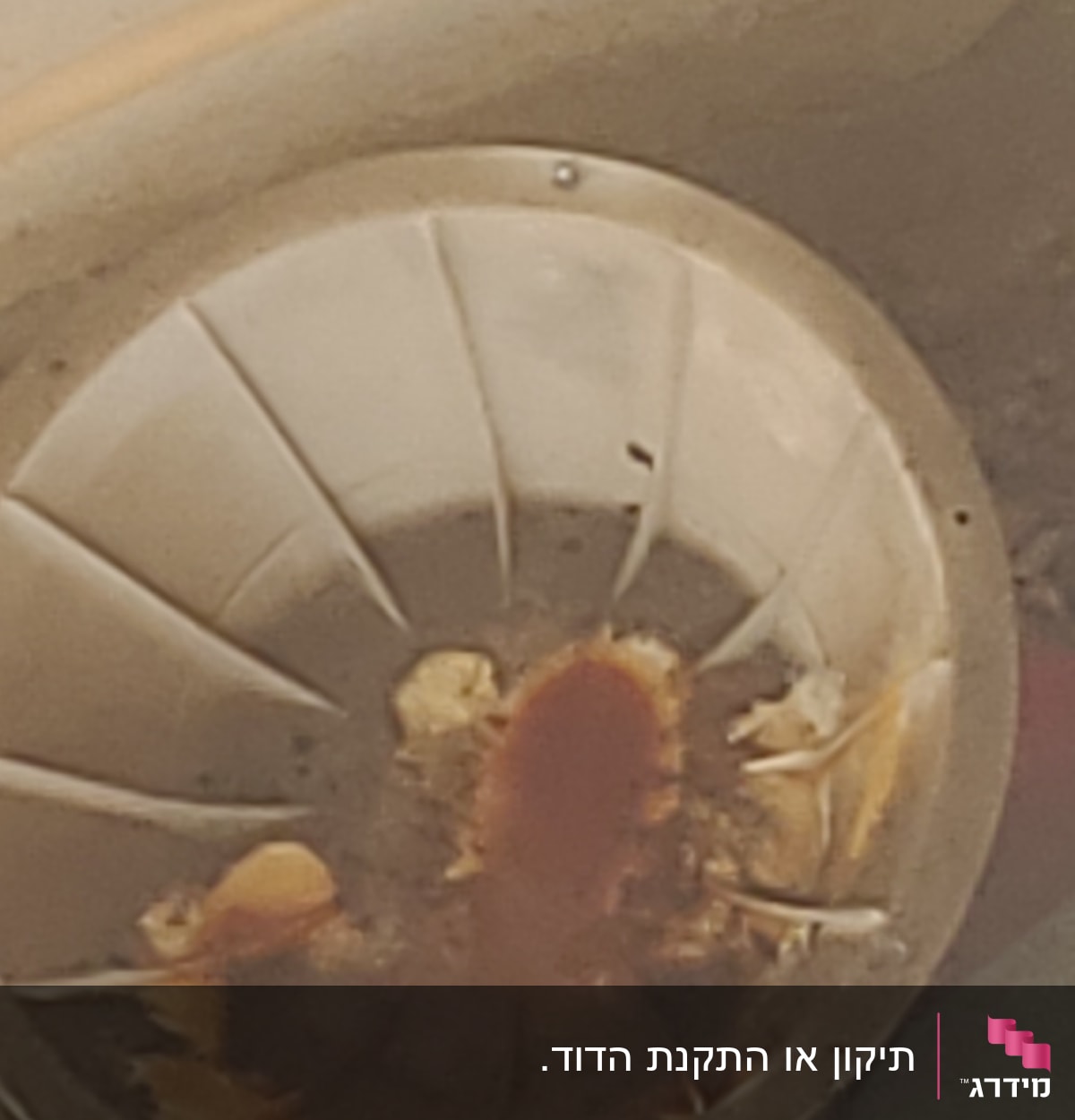 חלק פנימי של דוד שמש עם חלודה ולכלוך